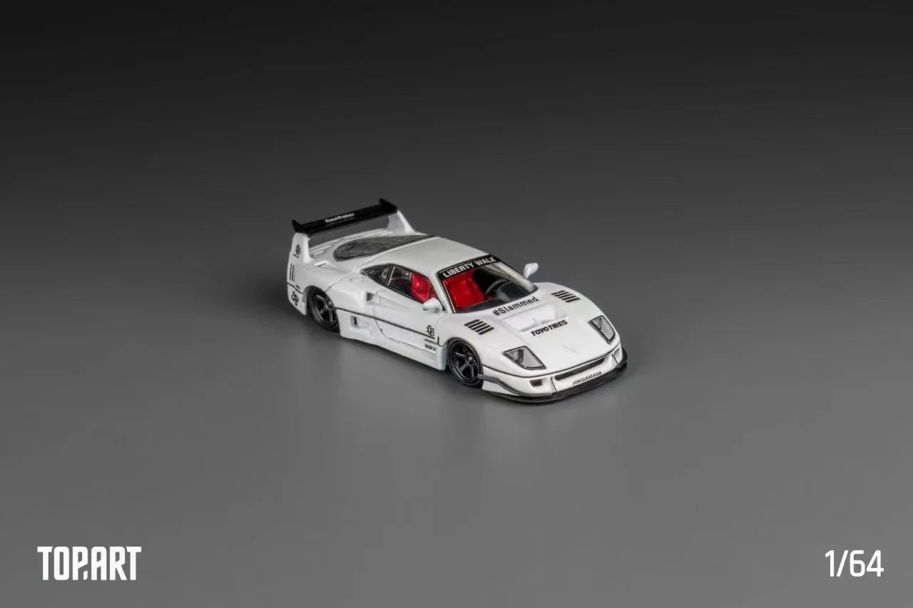 TOP Model 1:64 LB-Works F40 White/Red Diecast Model Car