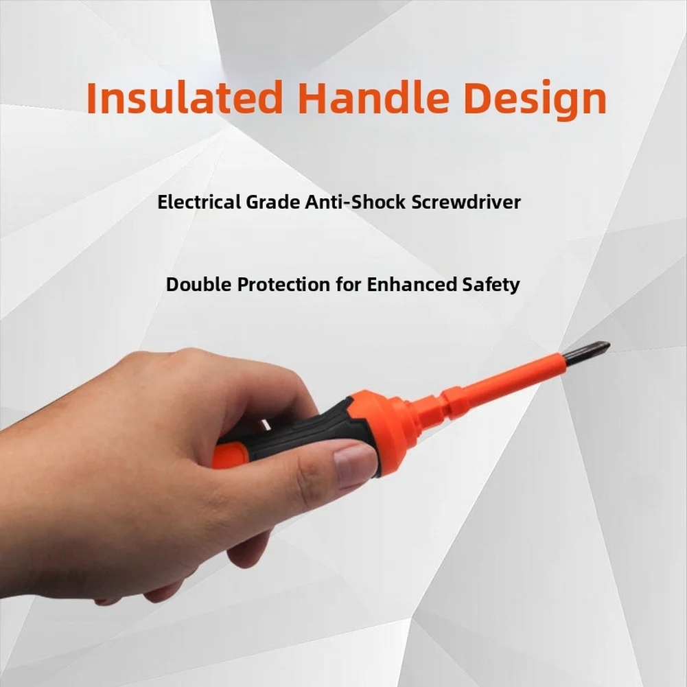 

Набор изолированных отверток 8-в-1 с многофункциональной рукояткой-трещоткой, крестообразными и плоскими отвертками, инструменты для ремонта электрики