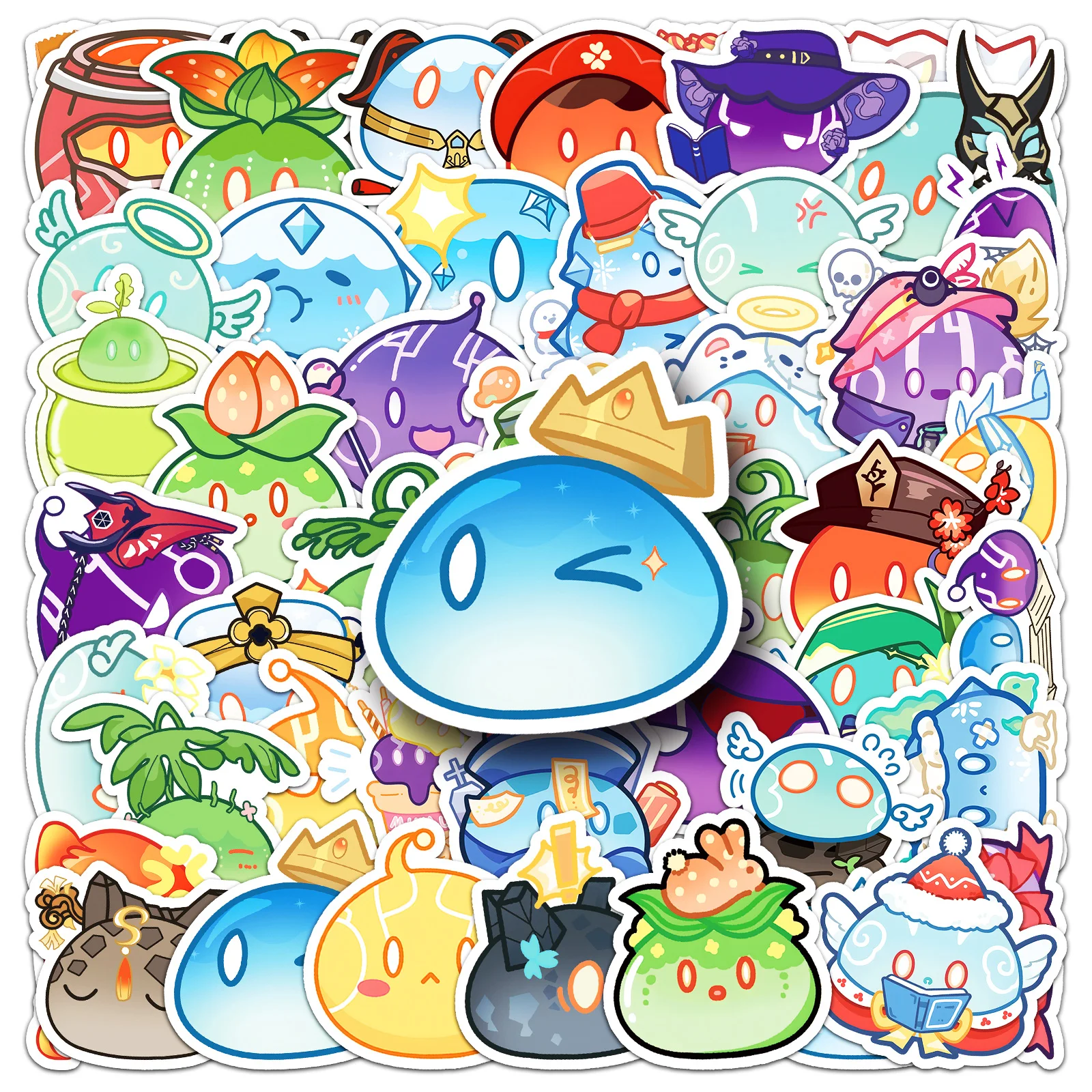 50 قطعة من ملصقات Genshin Impact Slim Series الكرتونية اللطيفة المقاومة للماء للتزلج على الجليد ملصق منزلي عتيق #3