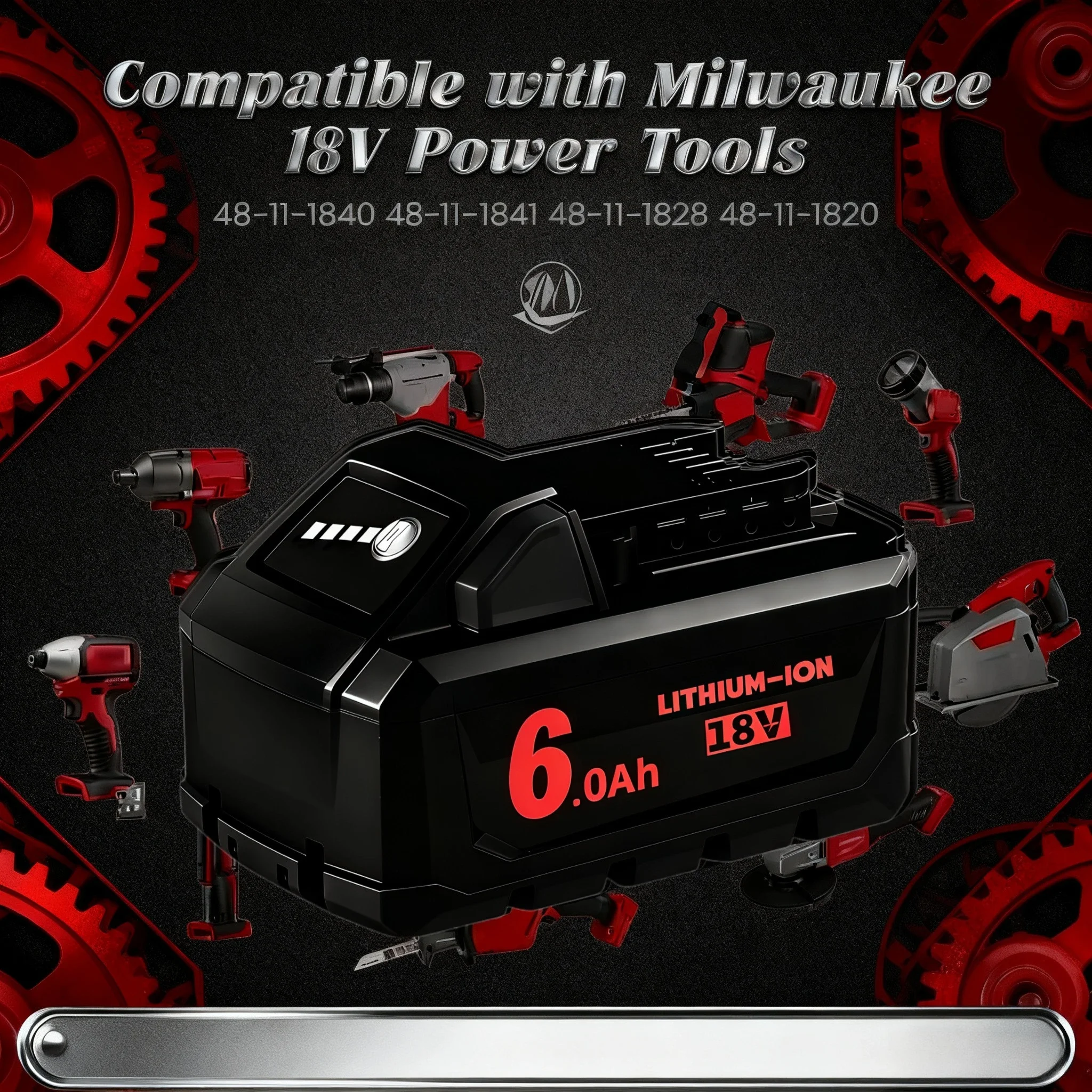 Originální baterie pro Milwaukee M18 6000mAh, nabíječka, BR, XC, 18V, 12000mAh M18B5, 48-11-1860, vestavěná baterie 21700 - náhled 5