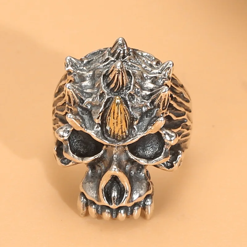 

Thai Silver open perSonalized Skull ring men'S perSonalized ring punk ghoSt king S925 Sterling Silver retro