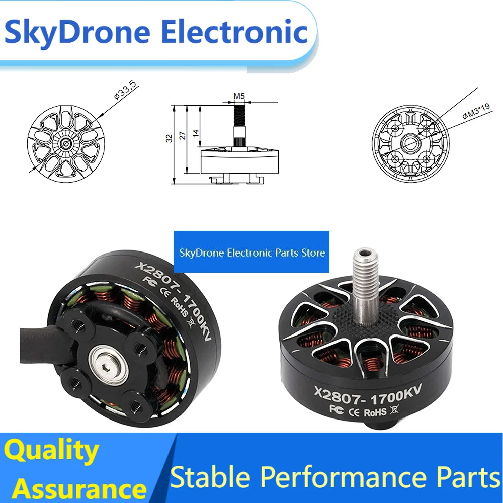 SkyDElX2807 2807 Brushless Motor 1300KV 4PC 4S 1500KV 1700KV 6S Motor For FPV Freestyle 7inch Long Range LR7 S DIY Parts