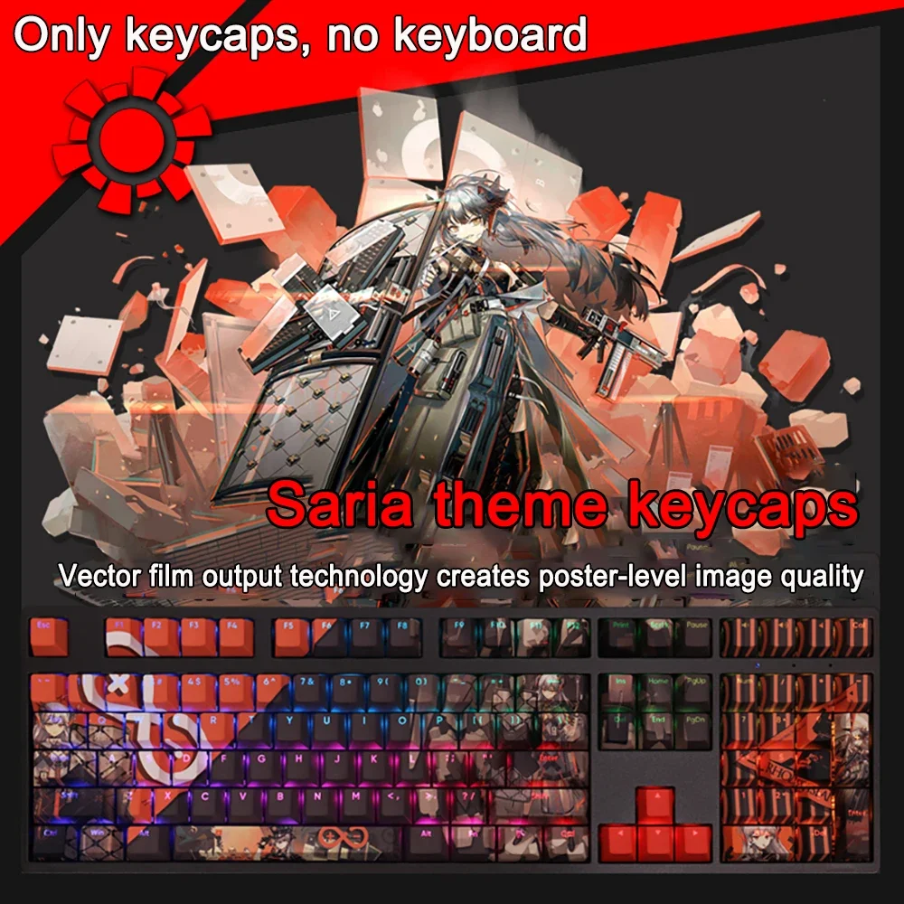 Game Arknights Honeyberry Alle Charaktere Tastenkappen PBT Dye-Sub Cherry Hintergrundbeleuchtete Tastenkappen Anime-Tastenkappen für ANSI 61 87 108 Layout – Detail 13