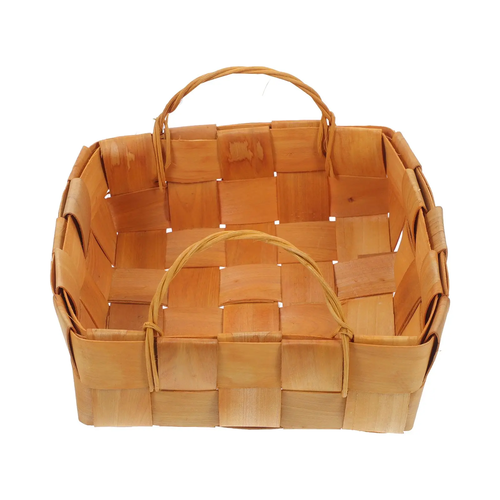 

Woven Basket Premium Wood Storage Kitchen Natural Fiber Portable Handle Fruit Vegetable Basket Home Decor Eco Friendly