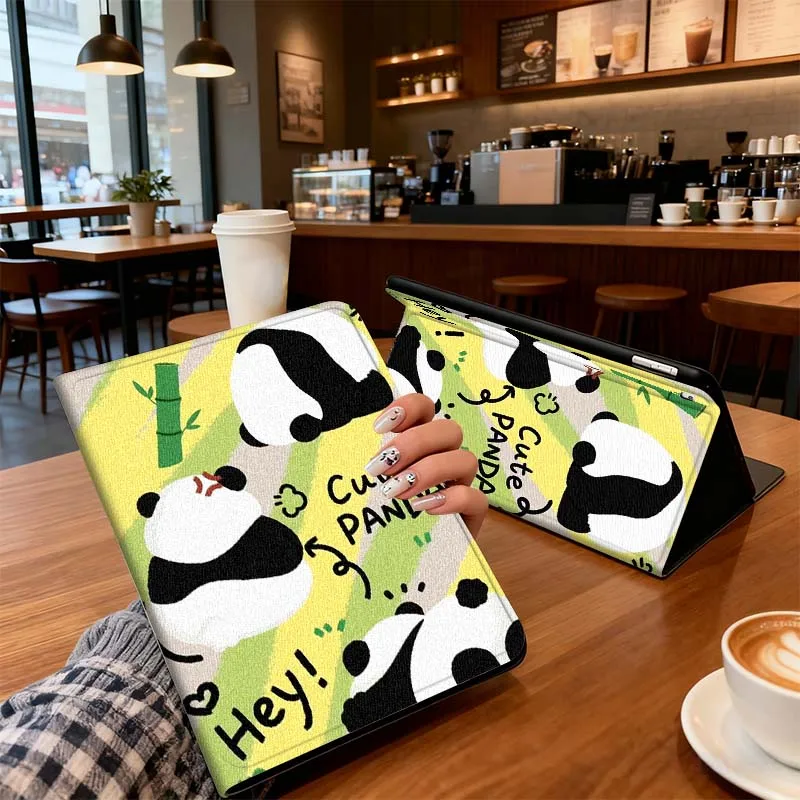 الإبداعية الباندا الكرتون نمط الحال بالنسبة لباد برو 10th 11th 5th 6th 7 8 9 2 gen 11 13 M4 M5 10.2 9.7 12.9 10.5 10.9 بوصة اللوحي #5