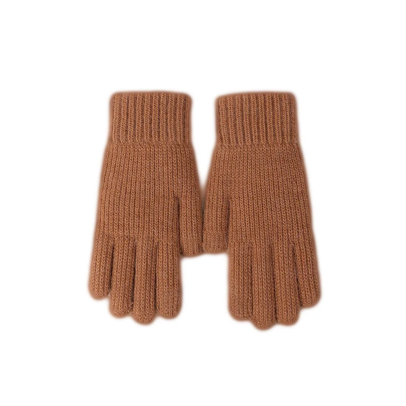 Guantes de punto cálidos de Invierno para mujer, manoplas de dedo completo de lana gruesa para pantalla táctil, esquí, Unisex, regalo de Navidad