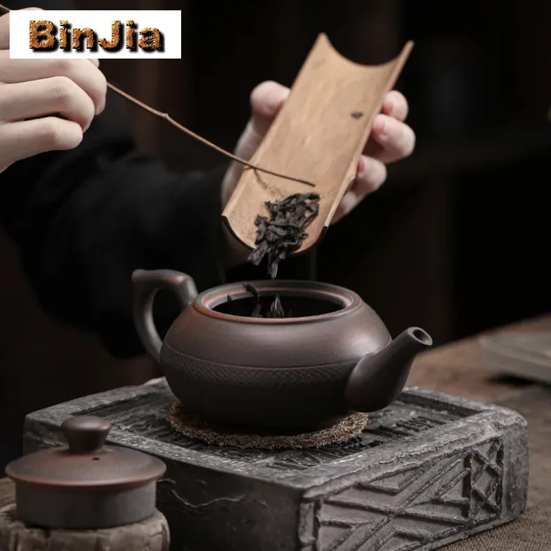 260 مللي الصينية Qingxi الأرجواني الفخار إبريق الشاي اليدوية القفز سكين وعاء اليابانية صانع الشاي غلاية درينكوير اكسسوارات جمع #5