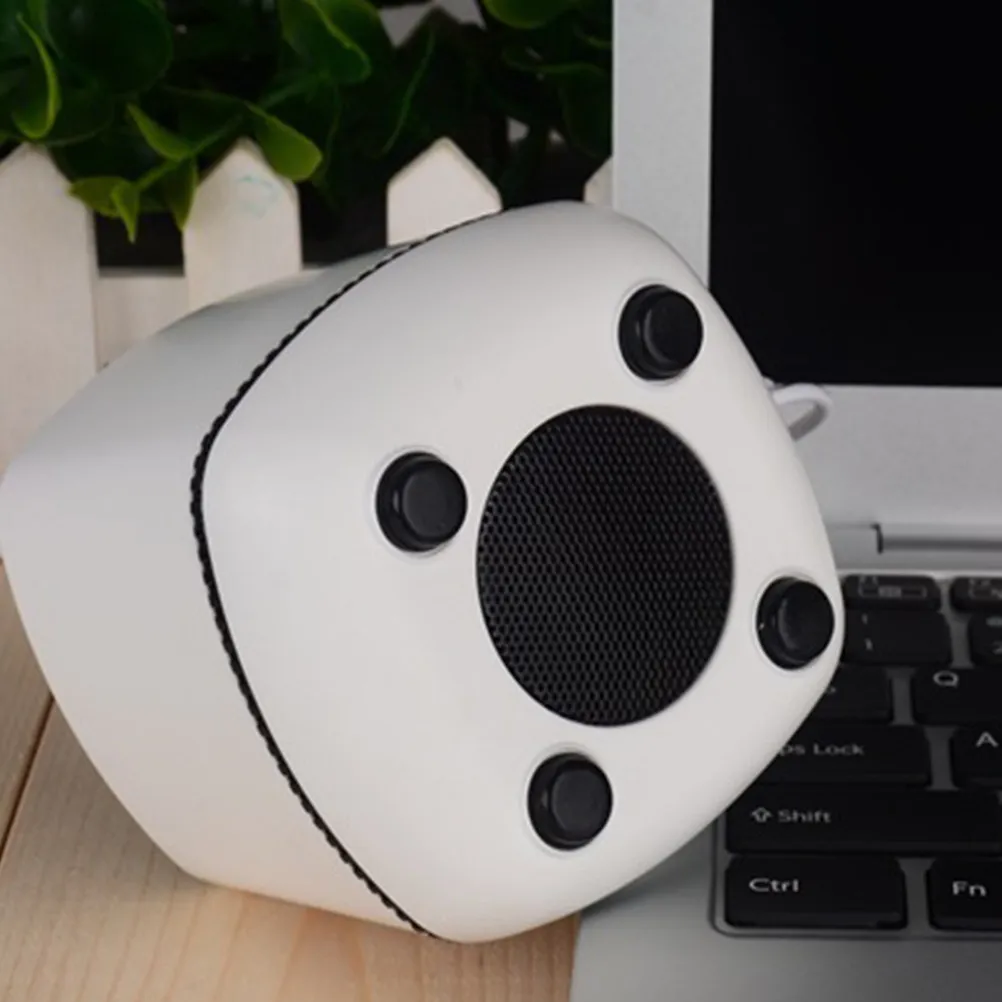 

Белые портативные USB-колонки для компьютера, компактные мини-колонки с басами, настольные проводные колонки, маленький музыкальный плеер, компьютерные колонки