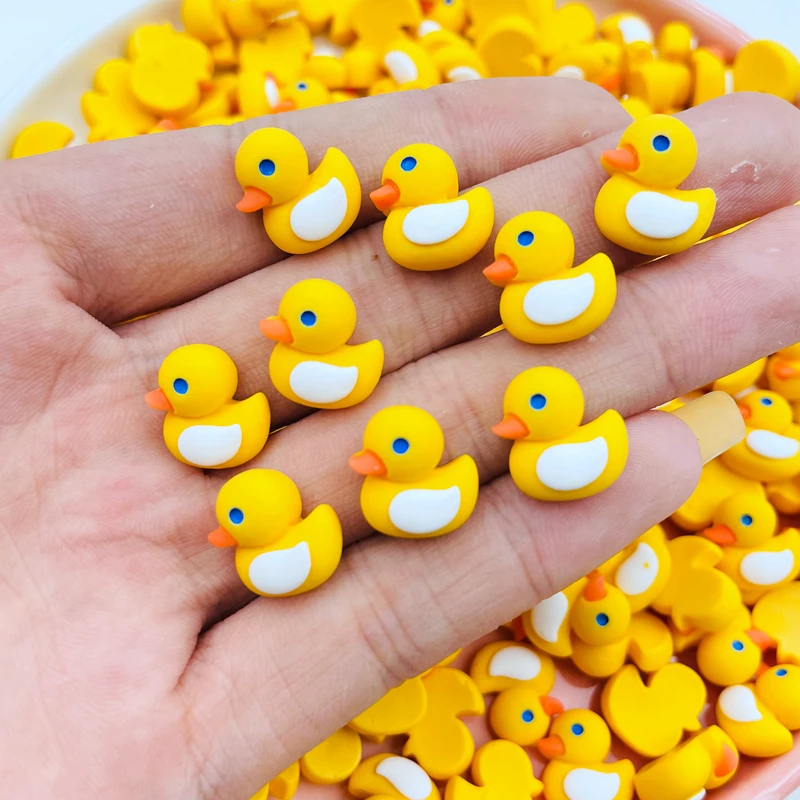 20 Pcs New Cute Resin Mini Cartoon Call Duck Flat Back Cabochon Scrapbook Kawaii DIY Embellishments Charm Accessories G47