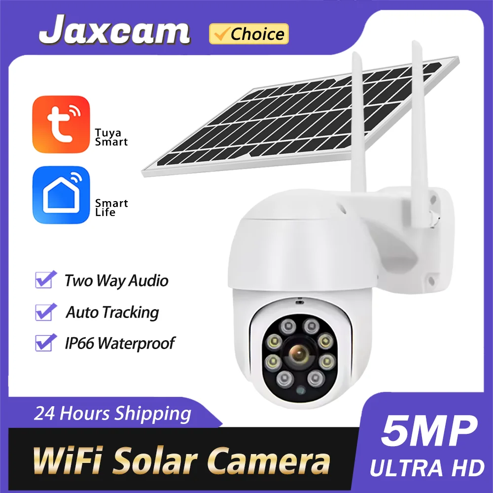 

Tuya Smart 5MP Solar WiFi Energy Voice Waring Battery Wireless Outdoor Surveillance WiFi Security CCTV Color Light PTZ Camera