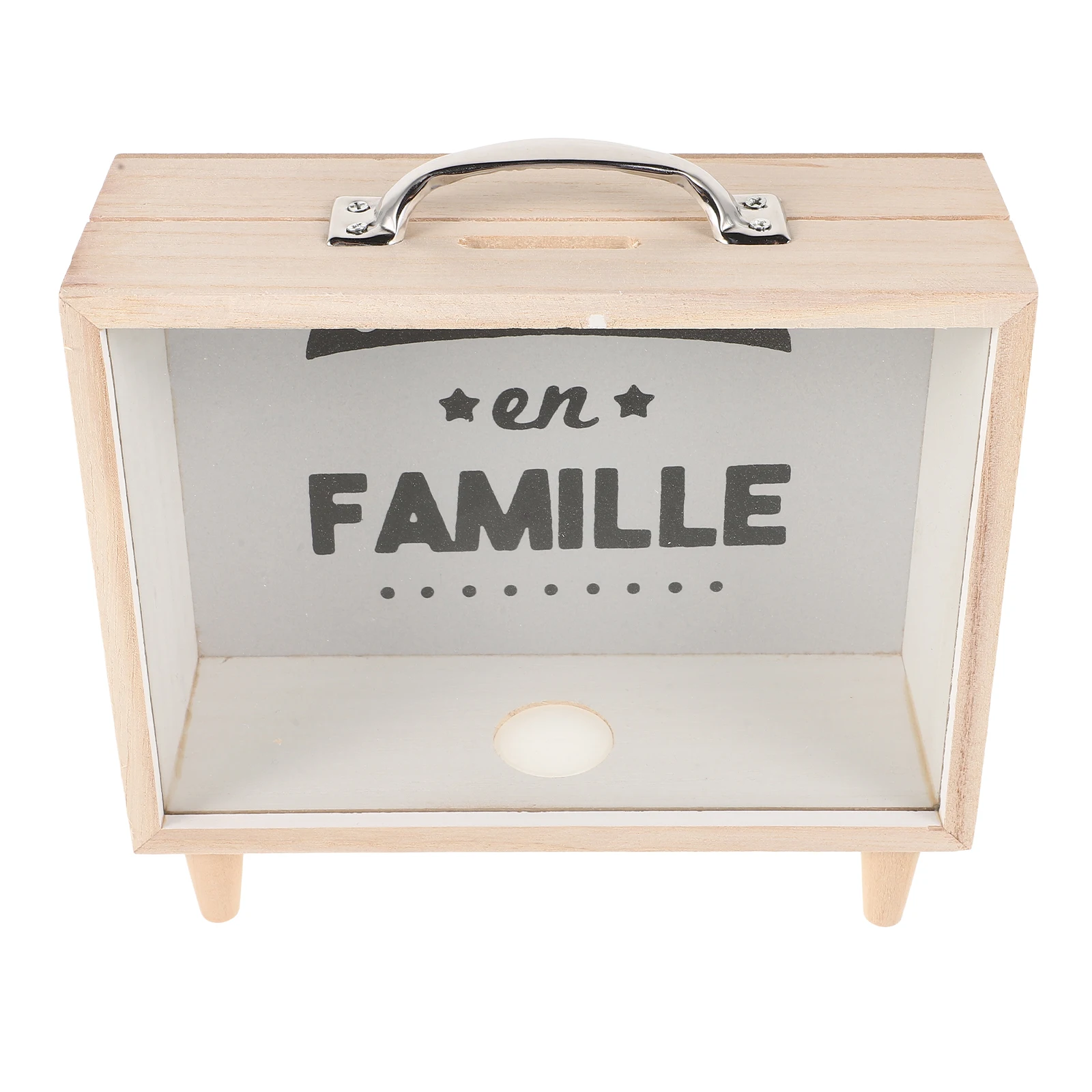 

1pcs Square Wooden Piggy Bank Money Box for Kids Transparent Window Coin Jar Saving Pot Bedroom Office Storage