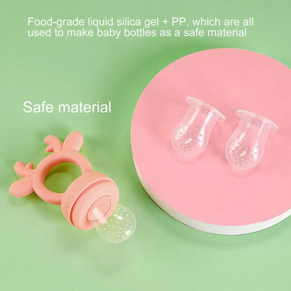 Food Grade Silicone 1 Set Lovely Baby Pacifiers Food Feeder Creative Feeding Pacifier with Cover   for Picnic