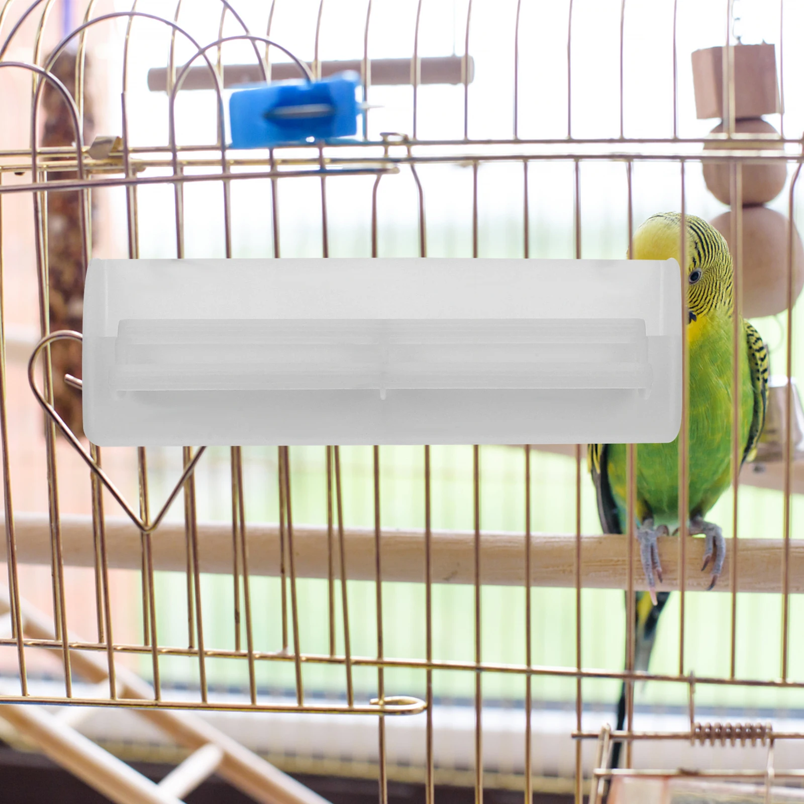 

2 Pieces Automatic Bird Feeder Hanging Outdoor Anti-Splash Parrot Food Dispenser Wet Dry Bird Seed Tray Garden Feeder