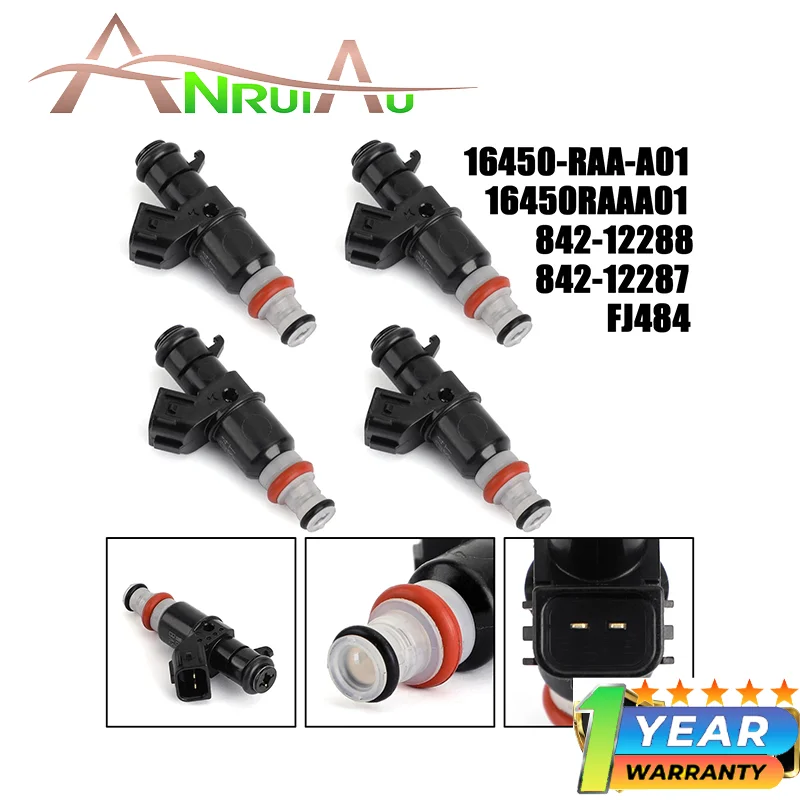 

Set of 4 Fuel Injectors Compatible with Honda Element CR-V Accord Acura RSX 2.0L 2.4L L4 2003-2011 16450-RAA-A01 16450-RBB-003