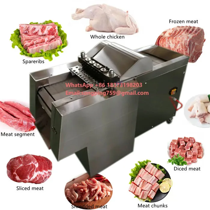 CE Approved Chicken Cutter Machine Fish Dicing Frozen Meat Dicer Cube Cutting Machine Meat Strips Cut Small Meat Cutting Machine
