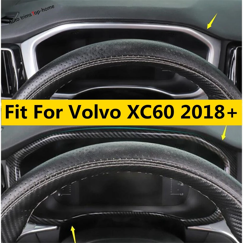 

ABS Matte Carbon Fiber Look Dashboard Instrument Gauge Decoration Frame Cover Trim For Volvo XC60 2018 - 2021 Car Accessories