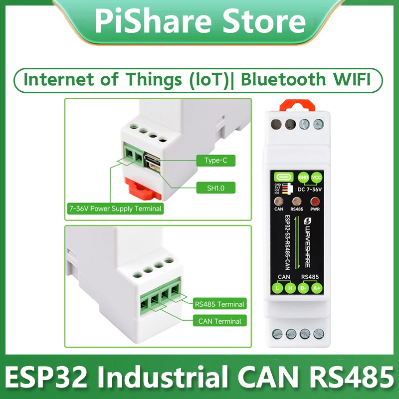 

Промышленная плата управления ESP32-S3 Коммуникатор RS485/CAN промышленного класса поддерживает Wi-Fi/Bluetooth/RS485/CAN