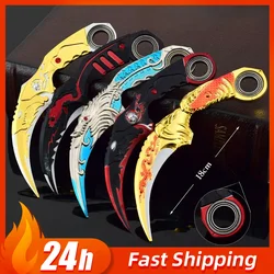 18cm Dragon Karambit Rotatable Alloy Craft Model Dark Moon Double Thorn Claw Knife Golden Dragon weapons Training Knives Toy Boy