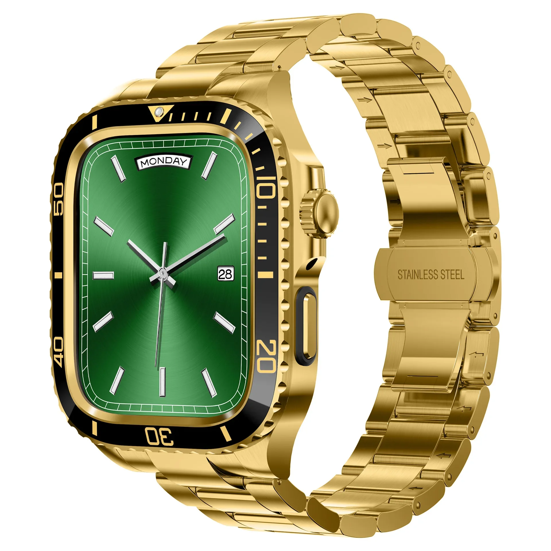 Applicable to Apple Watch 45678SE Apple i watch stainless steel protective case, integrated, modified, watch strap
