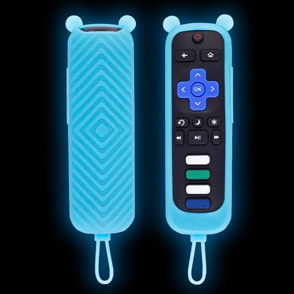 Luminous TV Remote Controller Cover Colorful Soft Silicone Shell Household Shockproof Protector for TCL Roku RC280