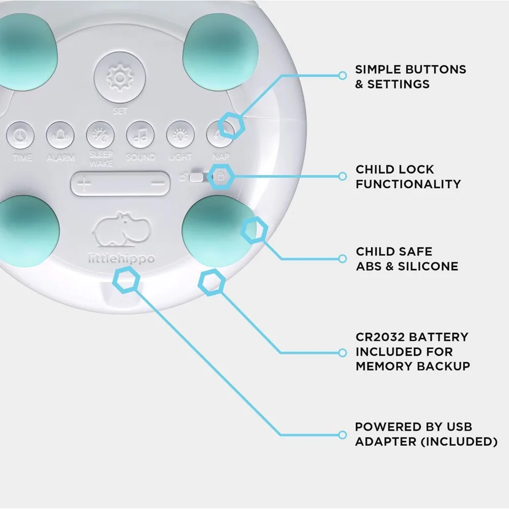 ميلا: مدرب نوم الأطفال جاهز للارتفاع، وإضاءة ليلية، وآلة صوتية وساعة منبه مناسبة للاستيقاظ للأطفال الصغار والأطفال #6
