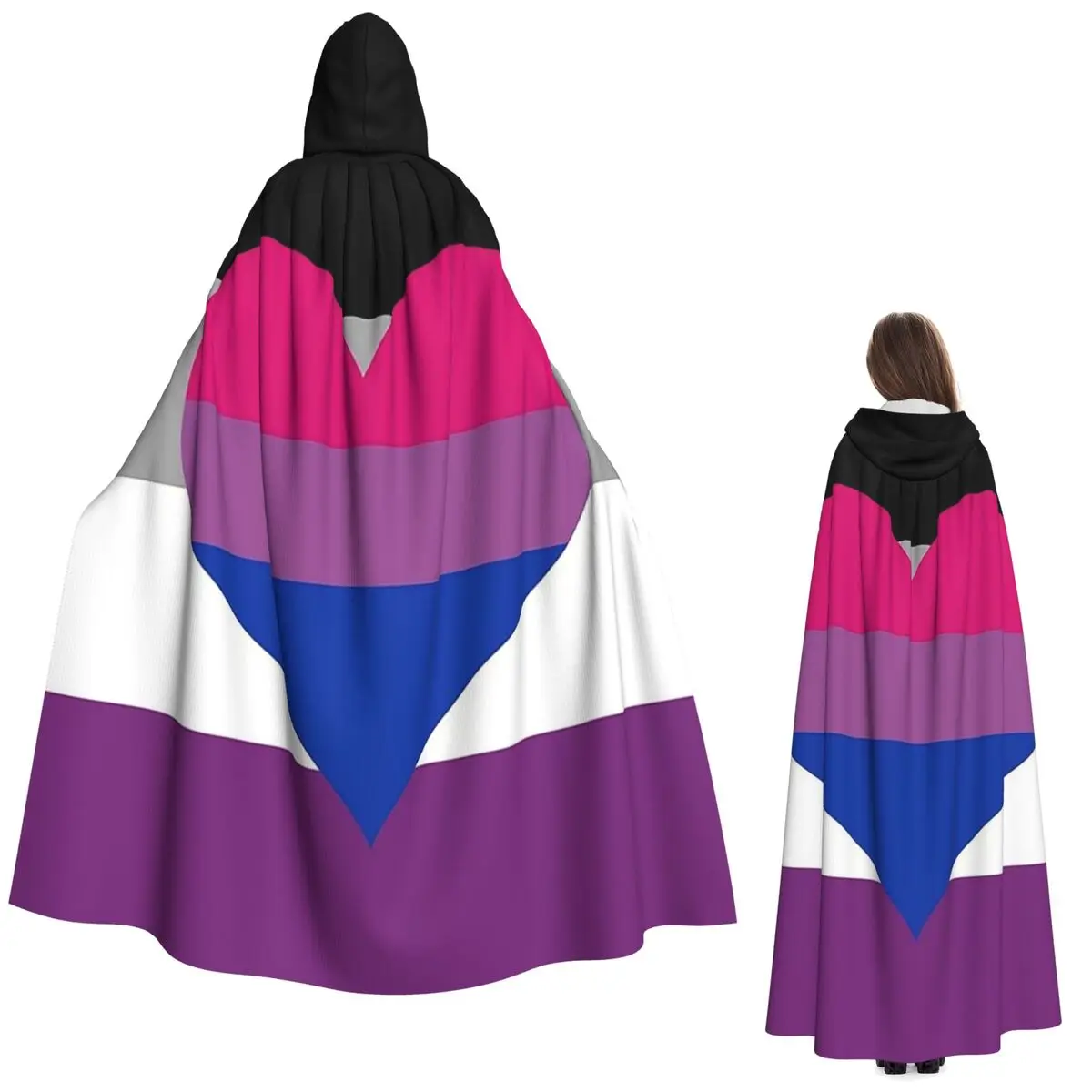 

Асексуальный флаг гордости рождения, длинный плащ с капюшоном, средневековый костюм ведьмы, накидка для косплея, Хэллоуин, вечеринка для взрослых, унисекс