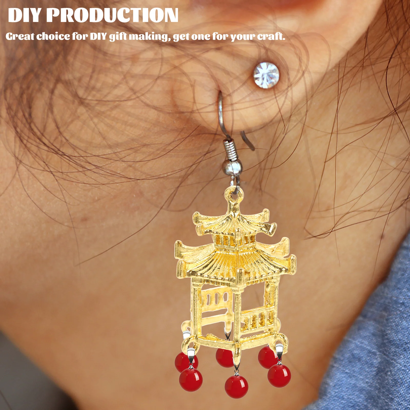 

6 шт., стильные подвески в виде павильона из сплава, DIY ювелирные материалы, ожерелье, серьги, браслет, кулон, ремесло, серьги «сделай сам», аксессуары