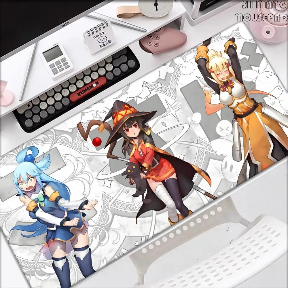 

KonoSuba Megumin XXL mouse pad Anime Computer Mat 900x400mm Gaming Accessories Kawaii mousepad Large Padmouse Keyboard Deskmat