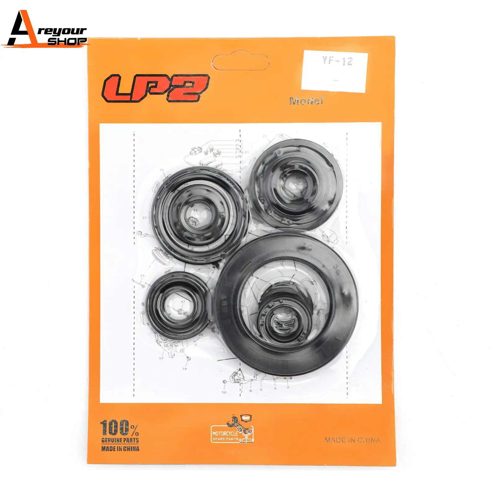 Areyourshop for Honda CR250R CR250 CR 250 250R 2002-2004 2003 Engine Oil Seal Kit Set 9pcs Seals Motorcycle Accessories