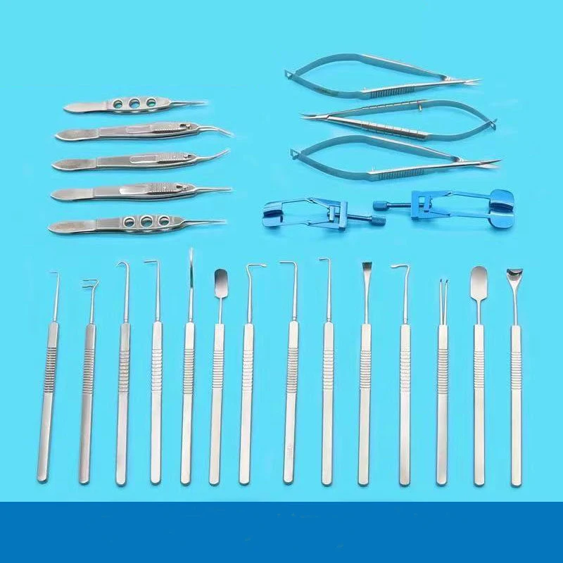 Microscopic ophthalmology high-quality stainless steel beauty equipment Ophthalmology kit 21 instruments kit tools