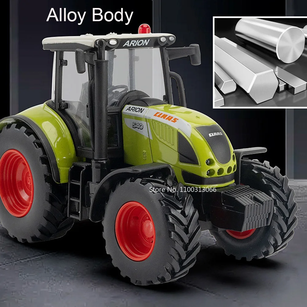 1:32 Alloy Diecast Agricultural Tractors Cars Toys Models Slide Forward Wheels Turned Miniature Vehicles Perfect Gifts for Boys