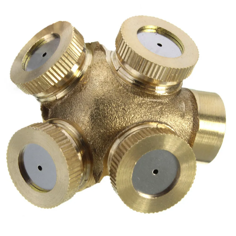 4-Hole Brass Spray Nozzle for Lawn Irrigation, M14x1.5 Mist Sprinkler Watering Nozzle