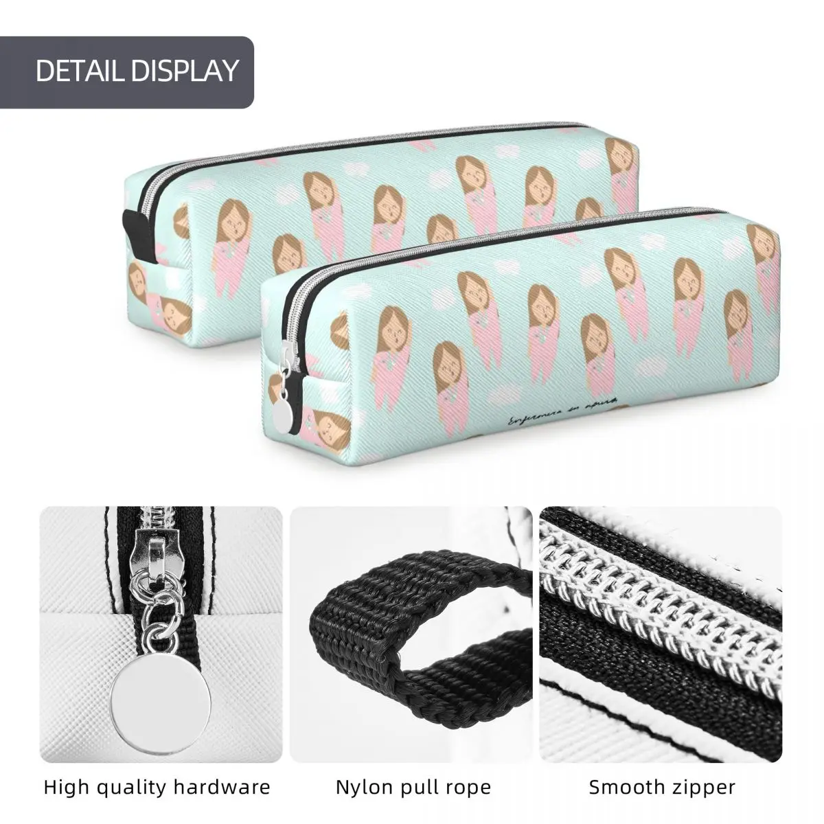 Imagem -05 - Apens Nurse Pattern Pencil Case Lovely Pen Box Bags For Students Grande Armazenamento para Estudantes Presente da Escola