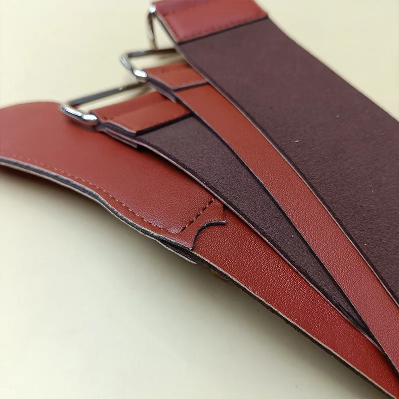 Professional Dual-Sided Leather Strop - Artificial Leather &Synthetic Fiber Material For Straight Razor Sharpening And Polishing