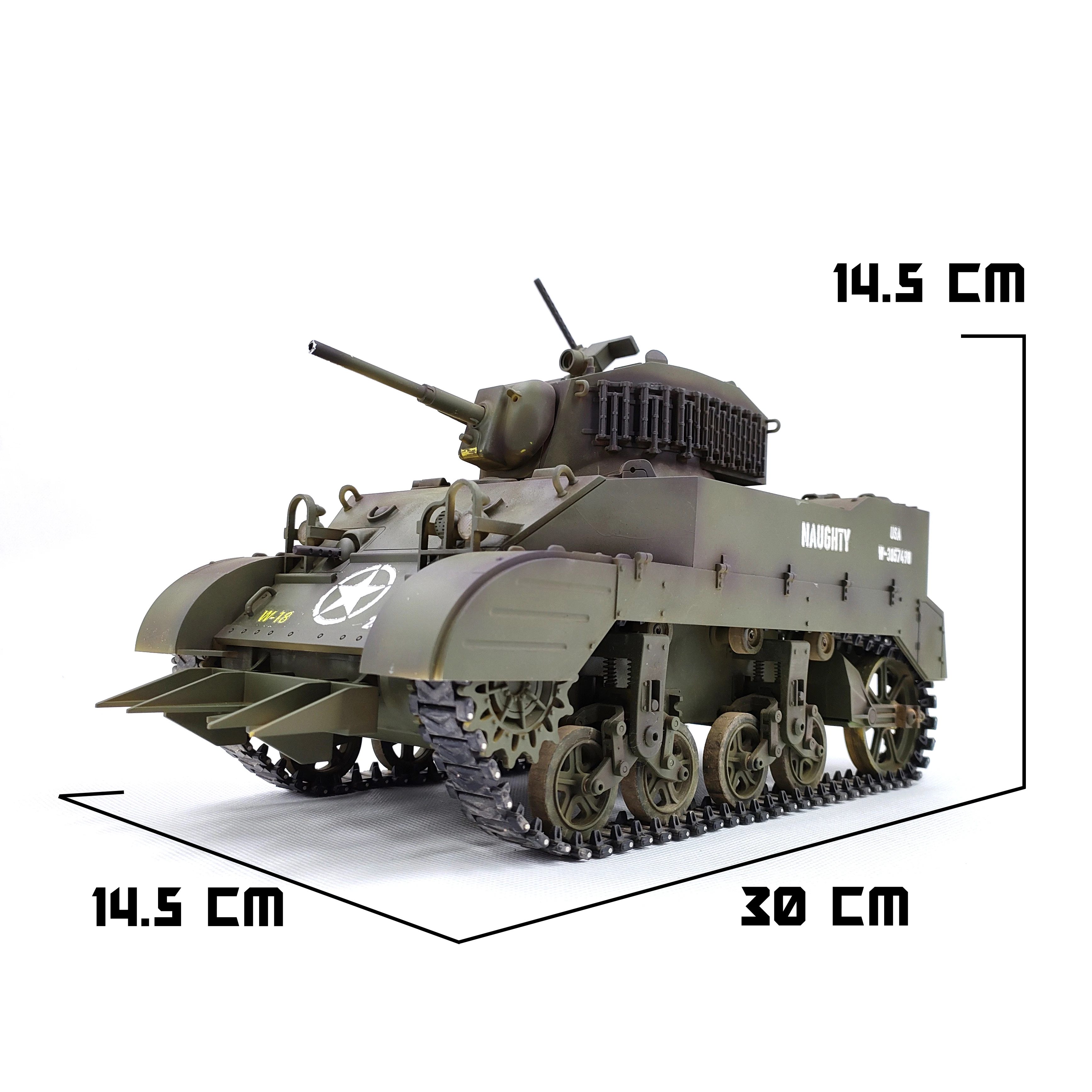 Coolbank RC Tank 1/16 USA study M5A1 modello di simulazione Isoscale apri i giocattoli del serbatoio retrattile della canna del cannone