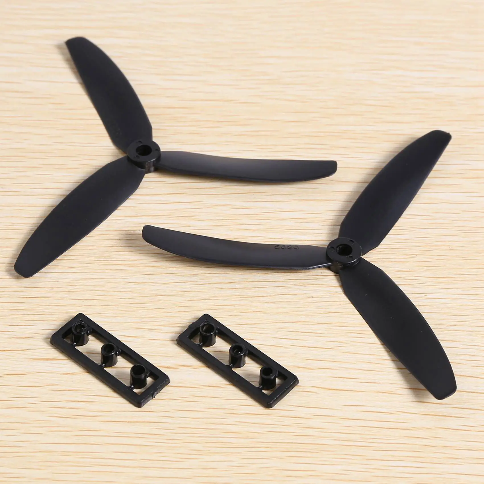 B78B-4 Pair 5030 3-Blades Direct Drive Propeller Prop CW/CCW For RC Airplane Aircraft (Black)