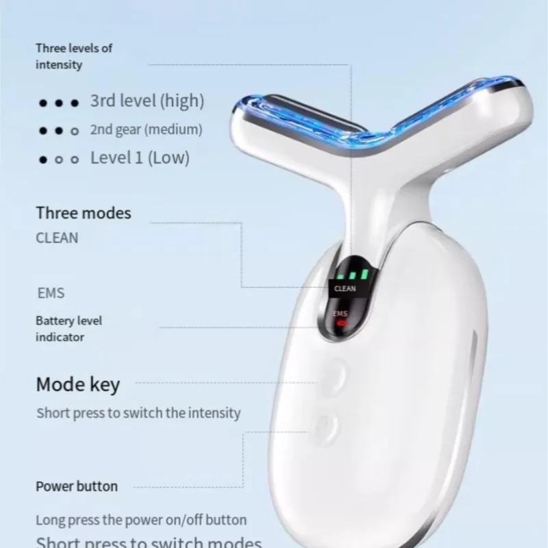 

Skin Tighten Wrinkle Remover Skin Care Tools Face Neck Lifting Device Vibration Facial Massager LED Light Therapy Machine