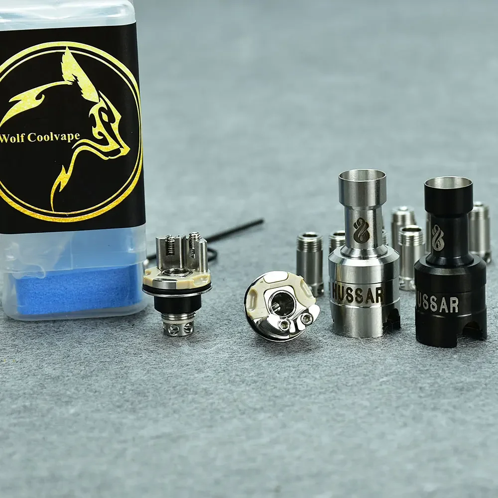 WolfCoolvape Billet Box Boro Mod Vape Hussar STE RBA Bridge 316ss Atomizer Tank Vape Atomizer 9 AFC Pins 2.0-4.5mm replacement coil