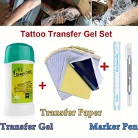 Gel de transferencia de tatuajes, gel mágico de plantilla de tatuaje profesional, papel de transferencia de tatuajes de fotocopiadora térmica, rotulador