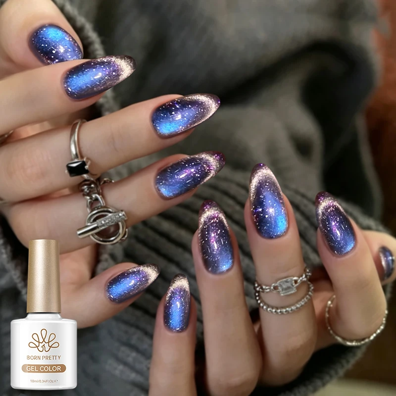 BORN PRETTY 10ml Moon Redemption Cat Magnetic Gel Polish Reflective Sparking Glitter Ultra Shine Soak Off  Nail Art Varnish