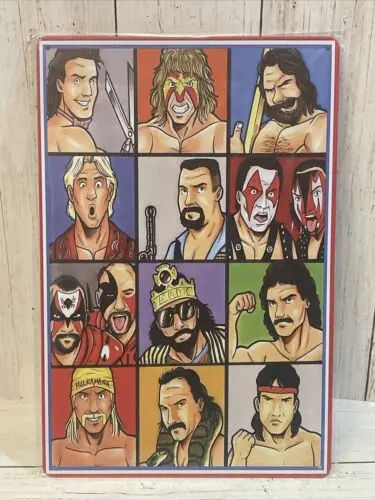 Póster Metálico de Superestrellas de la WWE, Road LOD, Macho Man, Big Boss Man, Letrero de Aluminio