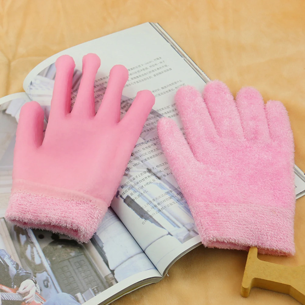 

2pcs Cracked Feet Socks Moisturizing Gel Gloves Mineral Oil Infused Skin Repair Spa Gift For Dry Hands Feet Fissures