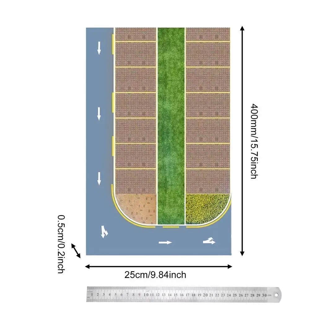 Adesivo de Estacionamento 1:64 com Layout de Demonstração Realista Multifuncional: Exibição de Carros em Escala 1:64
