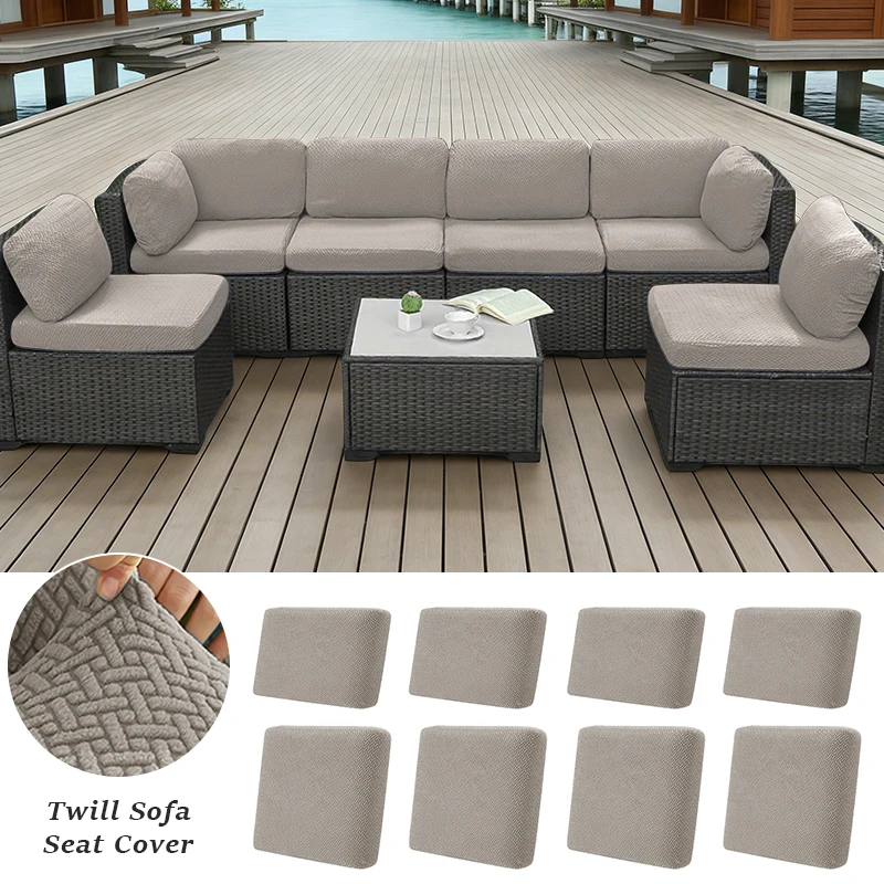 1 Stück Dehnbare Sofabezüge Langlebig Fleckresistent für Garten Terrasse Jacquard-Sofabezug für Ecksofa Abnehmbarer Sofaschutz