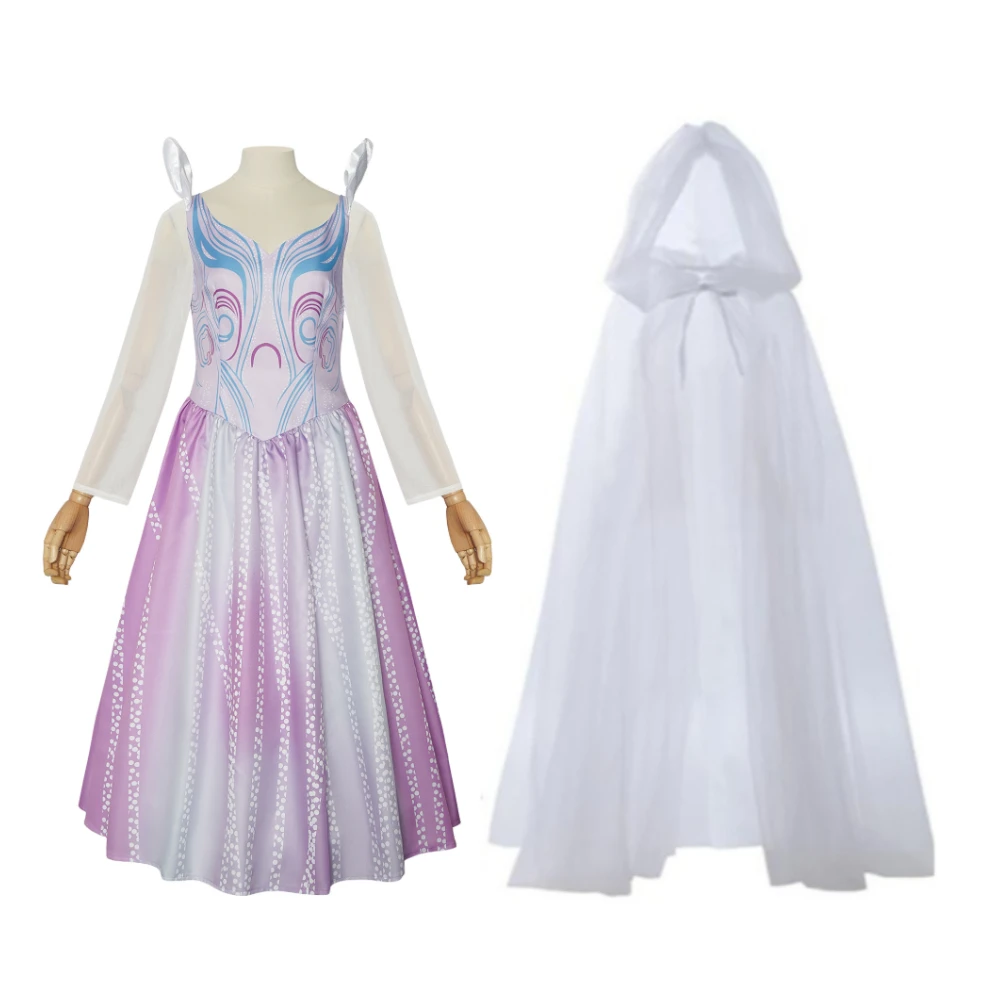 

Movie Party Women Mesh Capes Gauze Halloween Hooded Costume Wicked Cosplay Witch Costume Glinda Elphaba Party Costumes