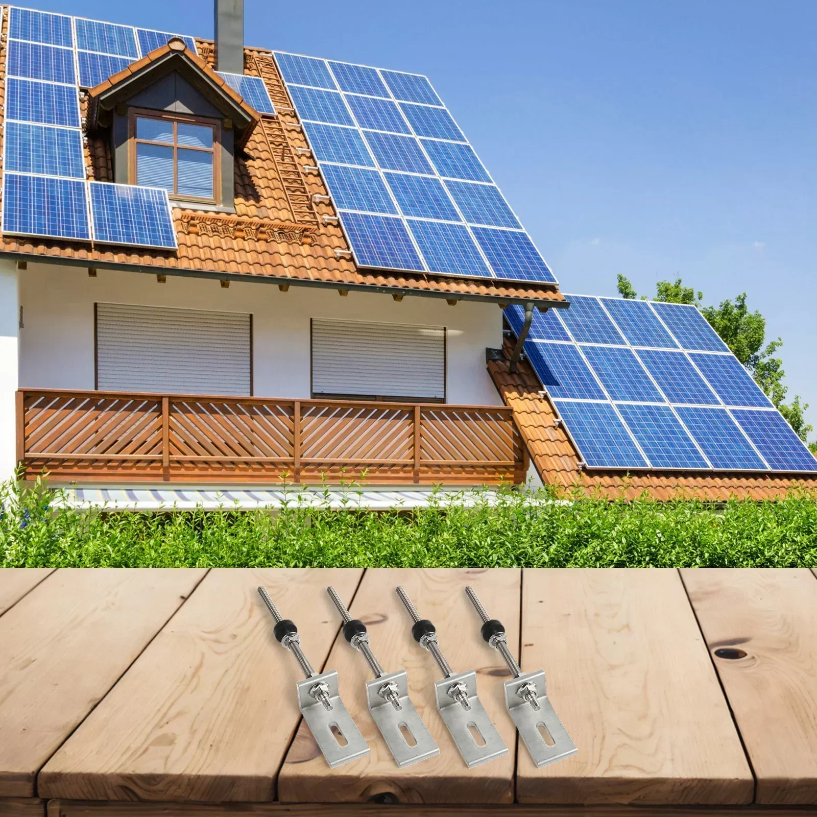 

Кронштейны Винты для столба M10 Крепление для крыши листового металла Sliver Solar с + нержавеющая сталь 200/250 мм из алюминиевого сплава