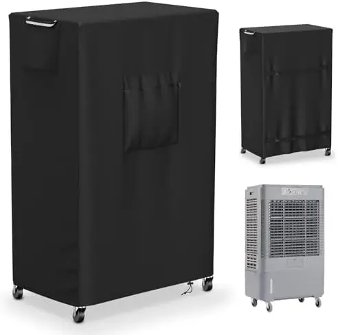 

STARTWO Evaporative Cooler Cover for Hessaire MC61M/MC61V – Heavy Duty Waterproof AC Protection (29"x18"x45") Black