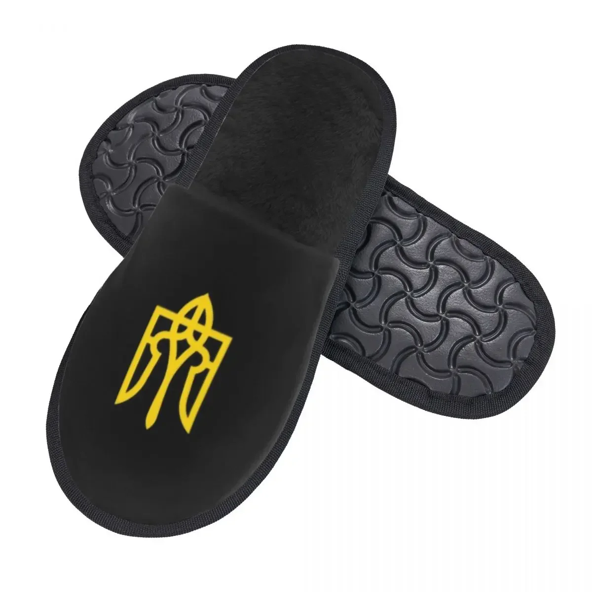 Benutzerdefinierte ukrainische Dreizack-Hausschuhe aus Memory-Schaum für Damen, bequemes warmes Wappen, Hausschuhe mit Ukraine-Flagge