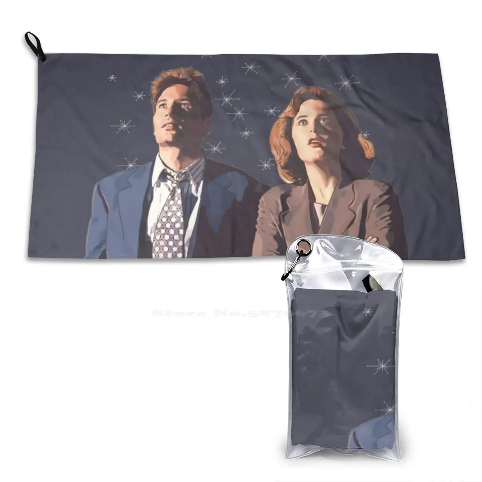 The X Files Deep Throat Fox Mulder And Dana Scully Soft Towel High Quanlity Sport Washcloth Xfiles Txt Fox Mulder Dana Scully