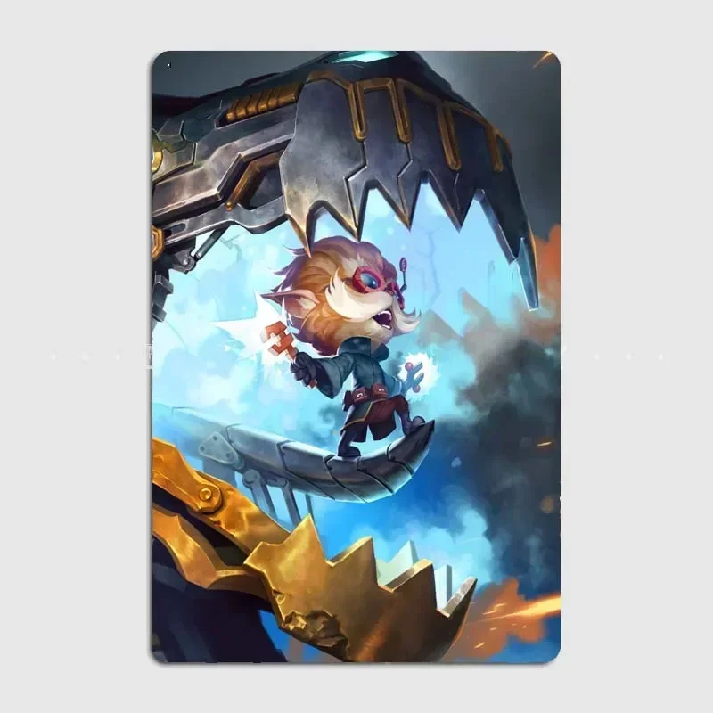 Revered Inventor  Classic League of Legends Champions Tin Plaque, Decorative Wall Sign for Gaming Room and Home